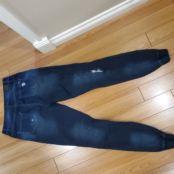 Distressed high rise stretch jogger jeans - Picture 4 of 9